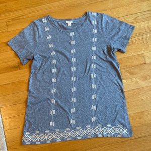JCrew cotton t shirt with embroidered detail on the front
